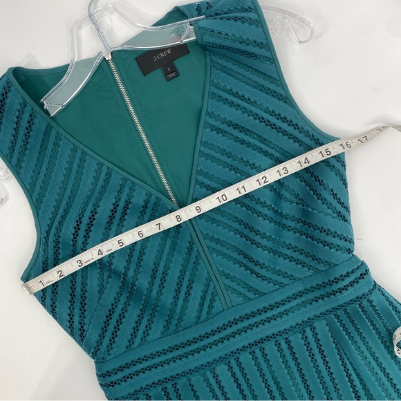 J.Crew Holiday Green Eyelet Dress size 2 - Picture 9 of 11